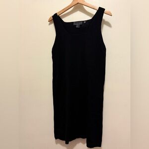 DKNY ESSENTIALS Black Sleeveless Square Neckline 100% Wool Sweater Dress